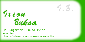ixion buksa business card